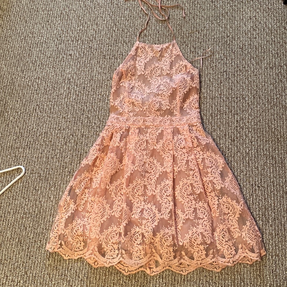 Chelsea & Violet Peach halter neck dress